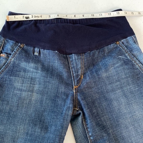 Joe's Jeans Maternity Ferrel Long Bermuda Distressed Jean Shorts Pull On Stretch - Picture 10 of 15